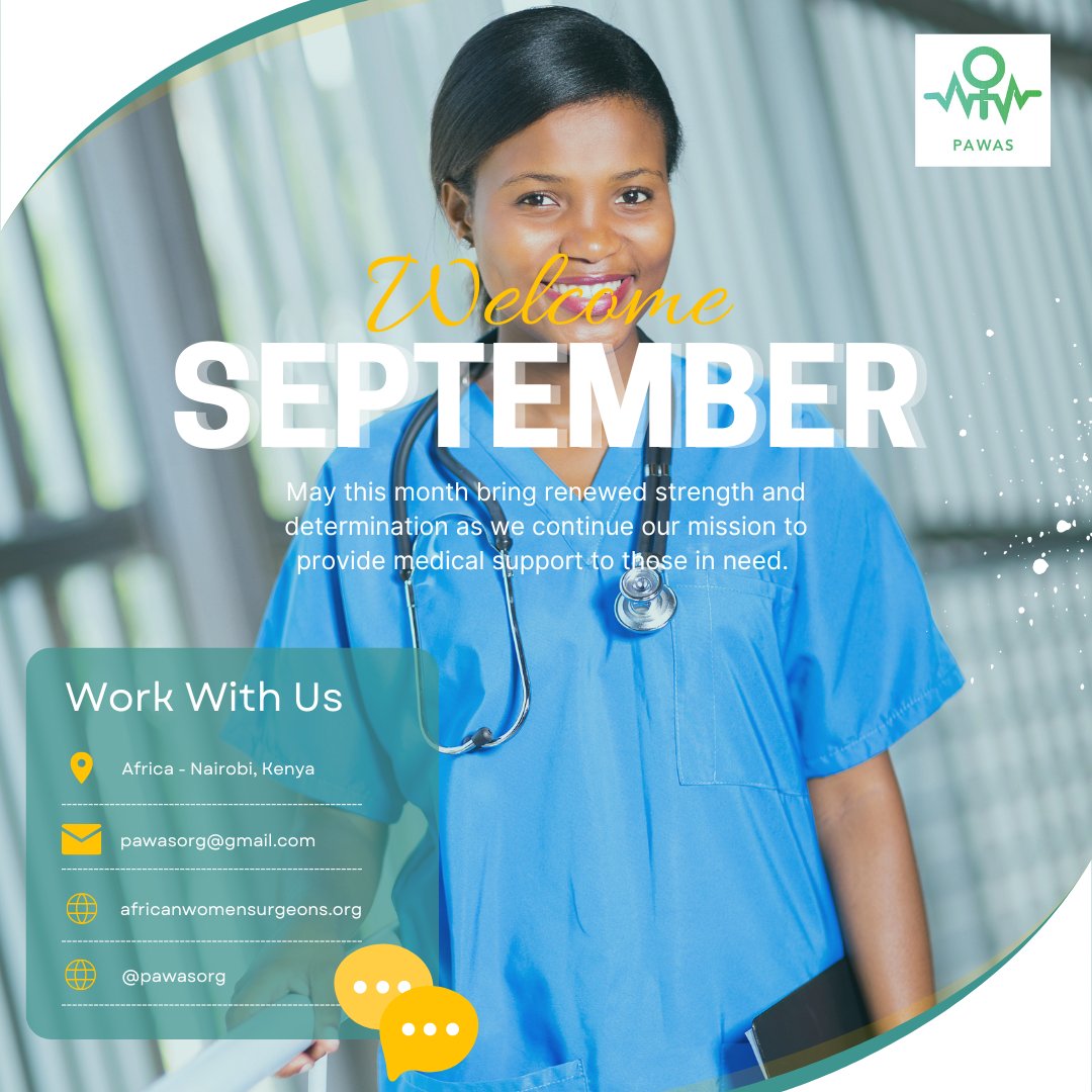 PAWAS (@pawasorg) on Twitter photo Happy September PAWAS Community! 🌼As we embrace a new month, we're reminded of the incredible journey ahead. To all the inspiring women making waves in healthcare, your dedication and expertise are shaping a healthier tomorrow. 💪🏾
- linktr.ee/pawasorg
- pawasorg@gmail.com Happy September PAWAS Community! 🌼As we embrace a new month, we're reminded of the incredible journey ahead. To all the inspiring women making waves in healthcare, your dedication and expertise are shaping a healthier tomorrow. 💪🏾
- linktr.ee/pawasorg
- pawasorg@gmail.com