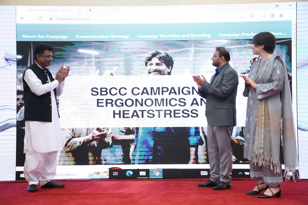 CIWCE1's tweet photo. CIWCE in collaboration with GIZ Pakistan hosted closing ceremony of SBCC campaign on ergonomics &amp; heat stress. The event was attended by representatives of labor associations, textile industry, academia, civil society &amp; media. 1/5 #WorkplaceSafety #hifazatkashaoor
@GIZPakistan https://t.co/TqbqN5wGxh