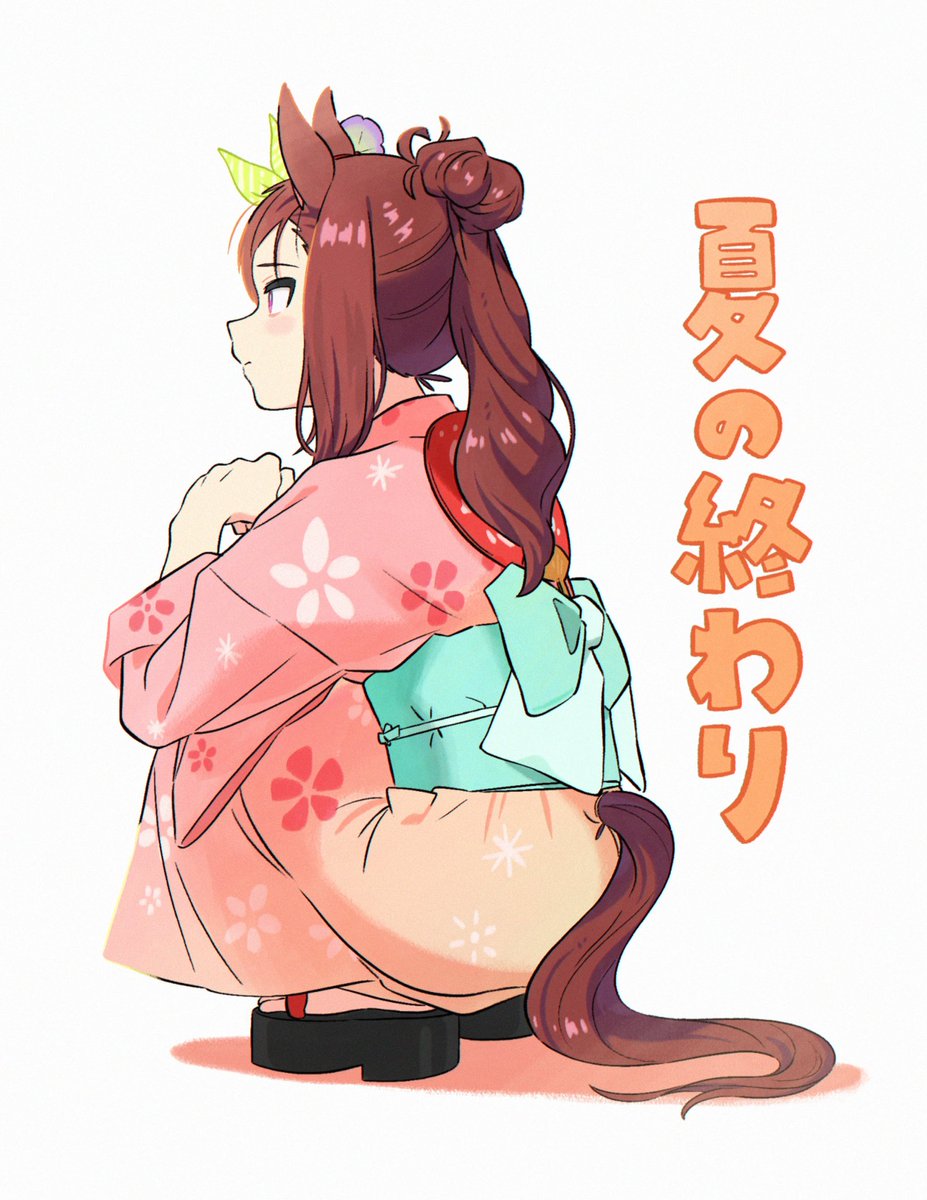 1girl animal ears japanese clothes solo horse ears tail kimono  illustration images