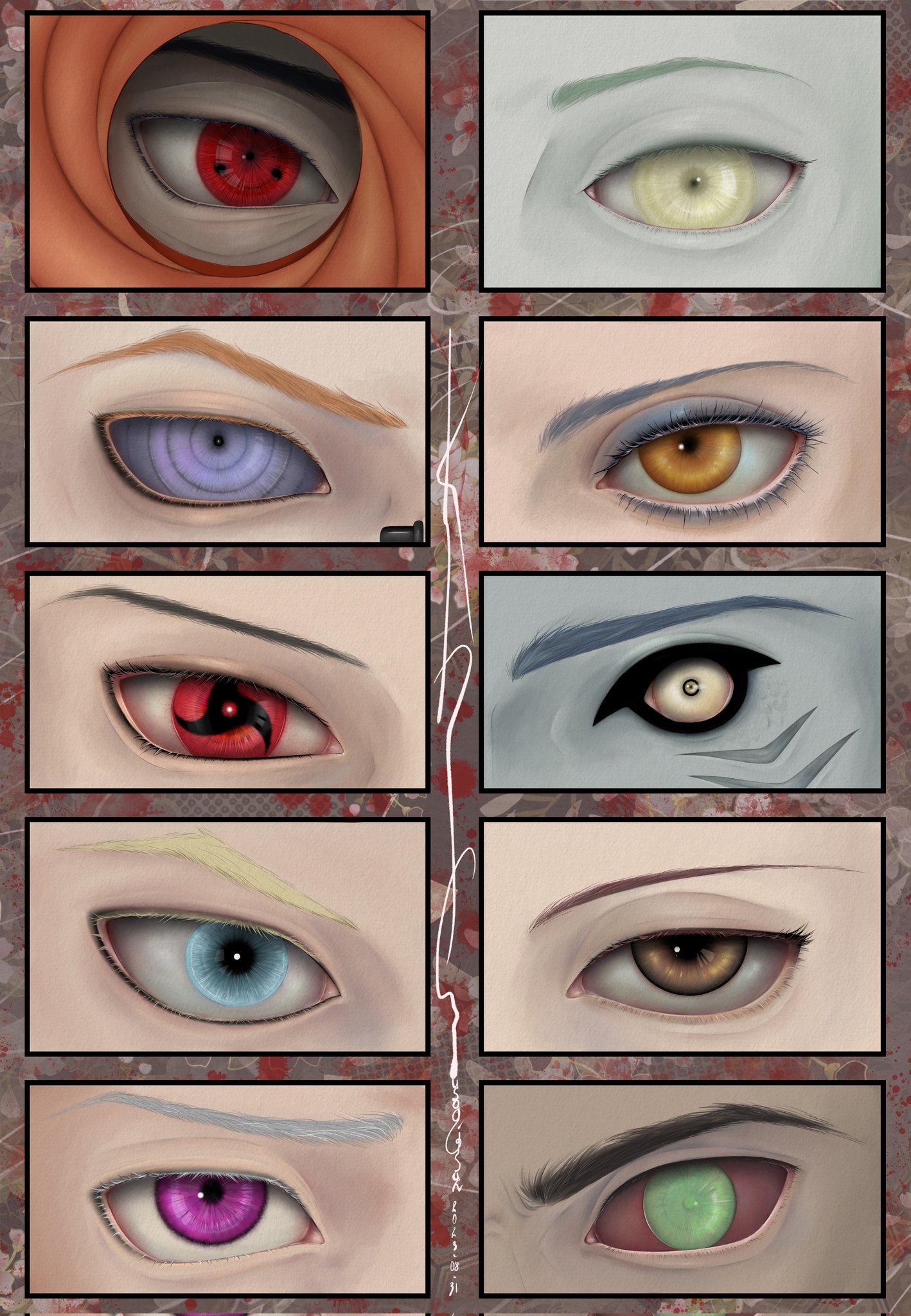 Naruto Character Eye Chart