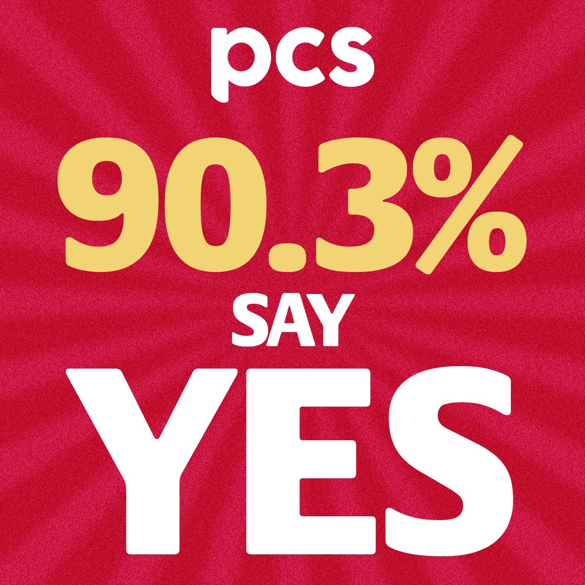 🚨𝗕𝗥𝗘𝗔𝗞𝗜𝗡𝗚 𝗡𝗘𝗪𝗦
The ballot results are in!

PCS Members vote overwhelmingly to back union’s campaign strategy
#PCS 

Read all about it 👇👇
pcs.org.uk/augustballotre…
