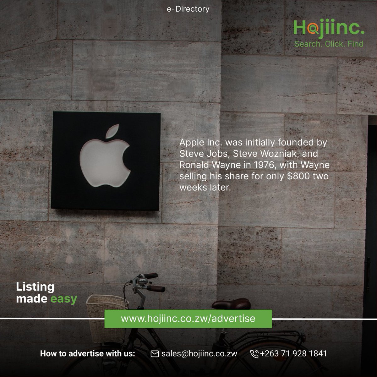 Hojiinc's tweet photo. Apple Inc. was initially founded by Steve Jobs, Steve Wozniak, and Ronald Wayne in 1976, with Wayne selling his share for only $800 two weeks later.
#hojiinc #Apple

List with us on: https://t.co/aXnQ3iB0cg https://t.co/ICRXKKf9ed