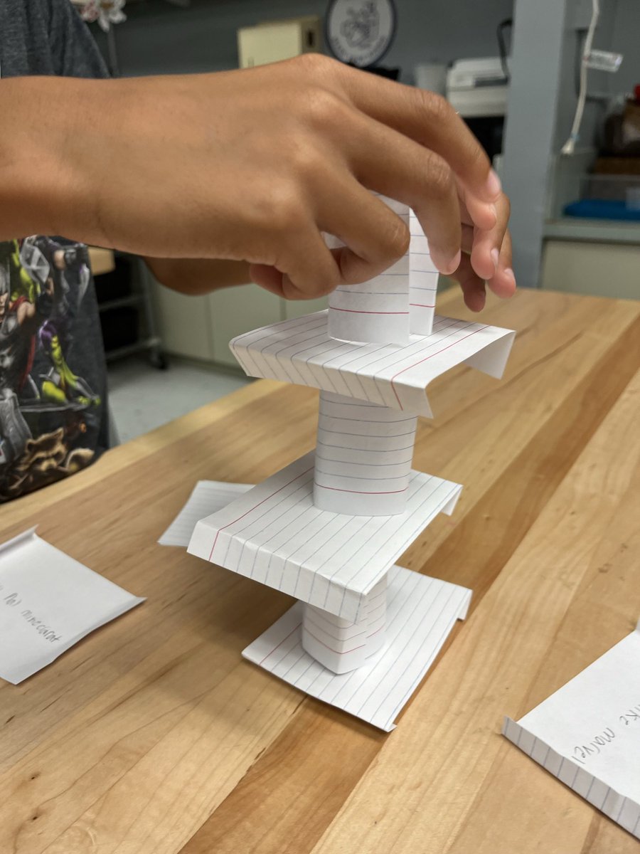 <a href="/CKELEM/">Cora Kelly</a> 5th graders use collaboration to build index card towers *only* using cards that have one thing their group has in common written on them! So many creative solutions, despite a varying number of building resources. <a href="/ACPSk12/">Alexandria City Public Schools</a> <a href="/AlexandriaSTEM/">ACPS STEM</a> <a href="/CKelemPrincipal/">Cora Kelly Principal</a>
