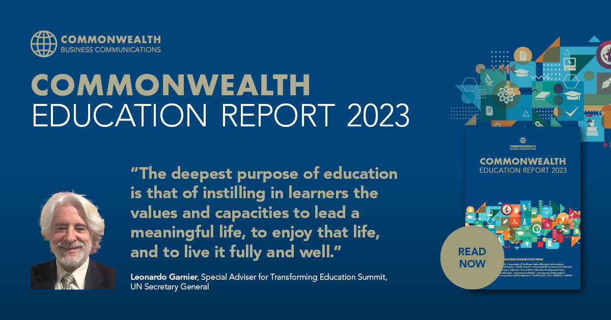 CommonwealthBC's tweet photo. 📣The second introduction in our Commonwealth Education Report 23 is gifted by @leogarnier 

'Transforming  Education: The Road Ahead' explores the challenges of transforming education and how development can only stem from necessary change. 

📖pg. 17

https://t.co/I5VPIk4rIL https://t.co/0M23g3wdoO