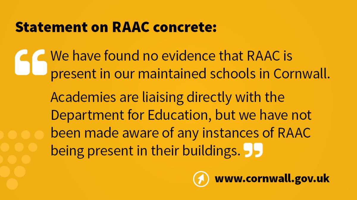 🔴 In response to the national news story about some schools having to close buildings due to the use of RAAC aerated concrete, the council has released the following statement: