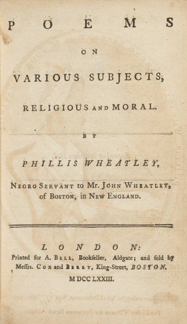 #OTD September 1, 1773, Phillis Wheatley (pictured) published her book Poems on Various Subjects, Religious and Moral. Obour Tanner, an African-born friend of Wheatley in Newport, served as her purchasing agent &amp; made the largest purchase amount of the book. #OnThisDay