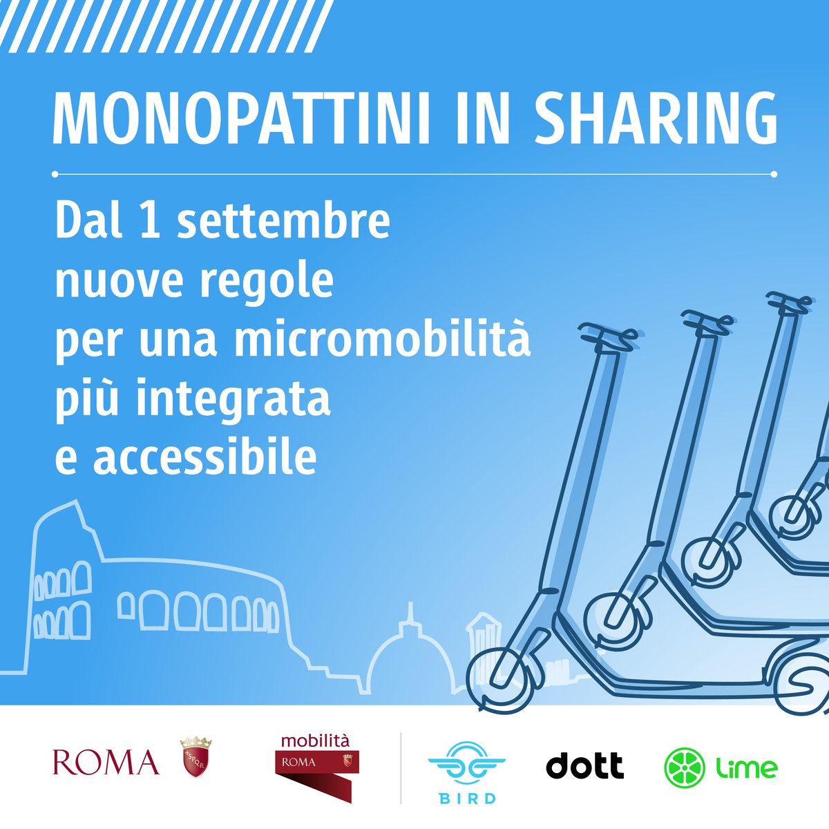 🛴❗Dal 1° settembre nuove #regole per i #monopattini in #sharing

👉 Per saperne di più: bit.ly/3EnIbEA