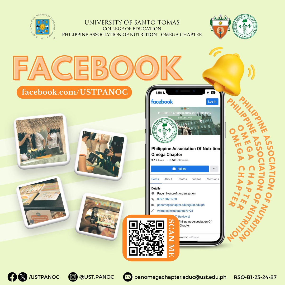 USTPANOC's tweet photo. PAN-OC presents to you its different Social Media to help you not miss the latest posts, updates, stories, and information about nutrition and diet.

#PANOC2324
#aPANmilyThatCares

🖼️: Audrey Nicole Danao
📇: Jake Randel Nifas https://t.co/0OmjDM6nCe
