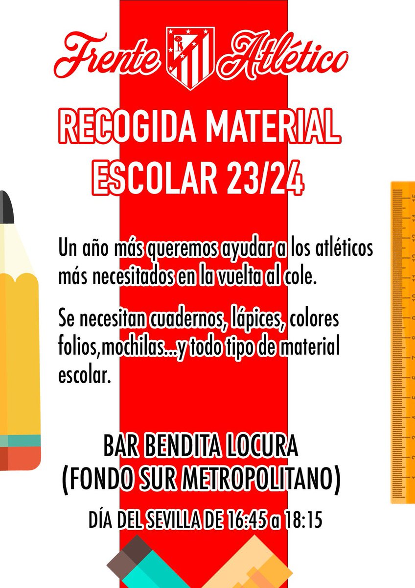 FA82Oficial's tweet photo. Recogida de material escolar. ¡Colabora! https://t.co/q67ItghR17