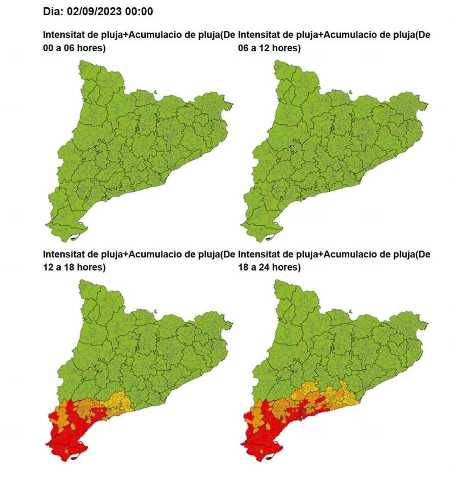 Activat en fase d'ALERTA el pla de risc d'inundacions davant les fortes pluges previstes per demà dissabte pel Meteocat