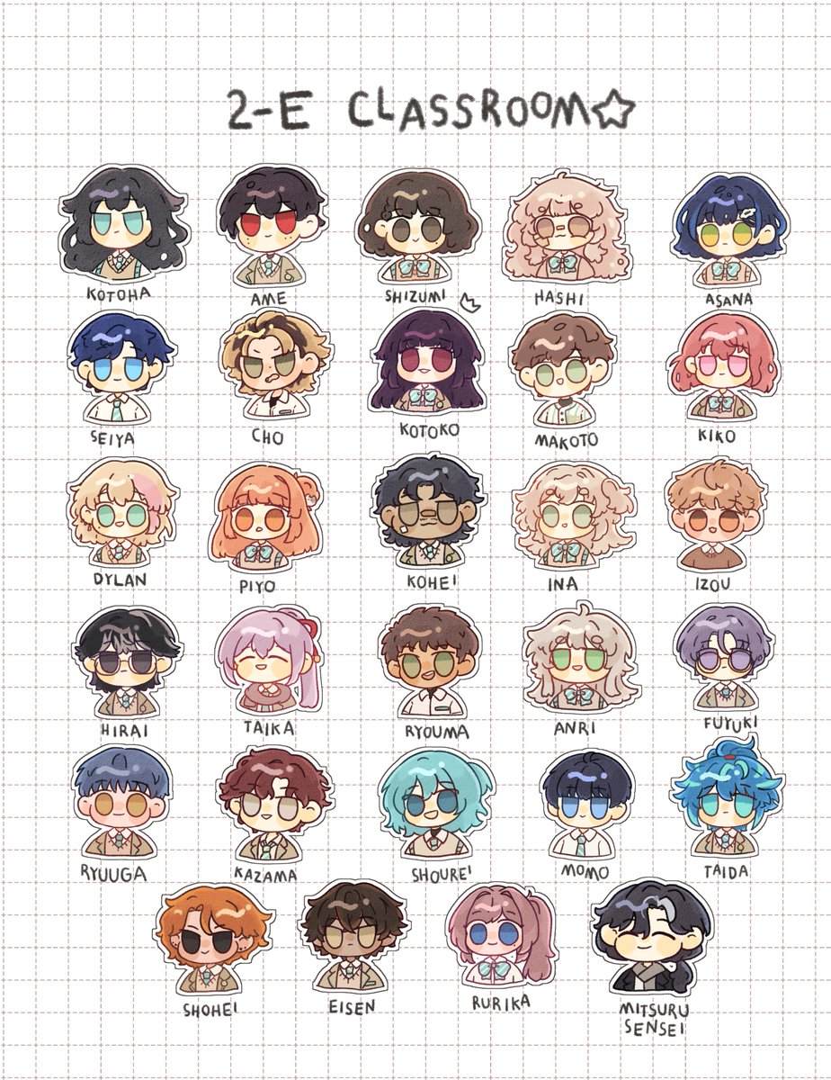 SHC_piyopiyo's tweet photo. ( รูปวาดทำเนียบห้อง 2-E (?)ค่ะะ ปั้นทุกคนเป็นก้อน🤲) https://t.co/84jCfUDqjP