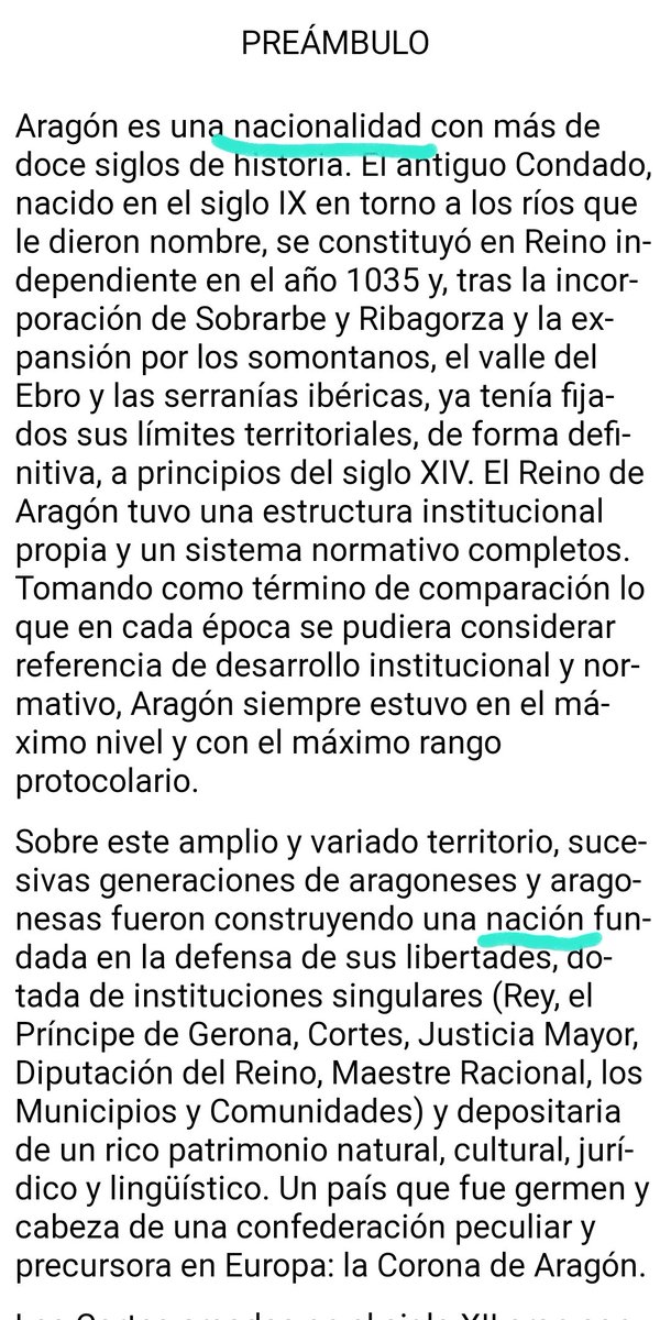 jorge_pueyo95's tweet photo. Sí, @iurkullu, Catalunya, Euskal Herria y Galiza, son nacions historicas.

Pero como dice l'Estatuto d'Aragón a l'art. 1 (Lley Organ. estatal d'el blloque constitucional) u la Lley d'Actualización de Dreitos Historicos d'Aragón: Aragón no é menos que ninguno. 

Aragón ye nación. https://t.co/xMa4dnb7io