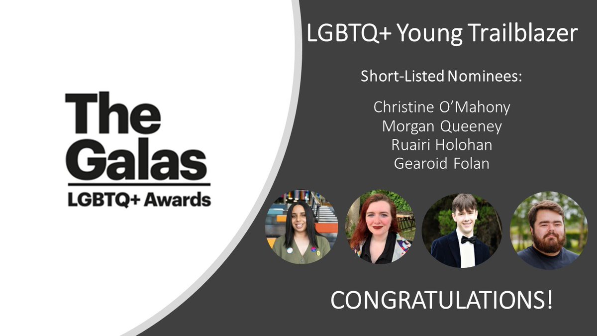 TheGalas's tweet photo. LGBTQ+ Young Trailblazer Award Shortlist....

Congratulations to @spongebobDCOM @MorganQueeney @RuairiHolohan @Gearoidfolan545 https://t.co/KuBwugTVhQ