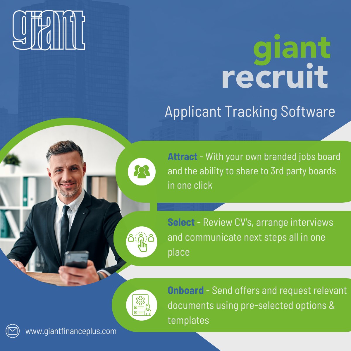 With giant recruit, creating your job adverts is quick and straight forward with pre populated templates and smart forms. As applications come through, you can easily manage talent, respond to candidates and schedule interviews.

Get in touch: bit.ly/45wBc8w

#giantgroup