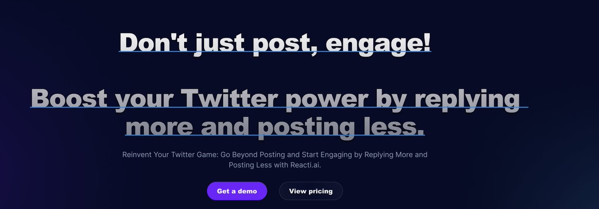 Reacti_Ai's tweet image. Interested in providing engaging replies on Twitter?

Consider this:

  What kind of message?
  How much time to craft?
  When to respond?

And utilize these:

  Past interactions
  User preferences
  Instant AI suggestions

Don’t complicate your social engagement.