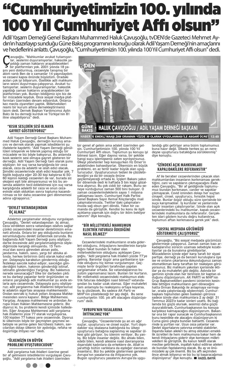 Türkiye100yılı BarışAffı
AF İSTİYORUZ
Adil yargılanmama oranı yüzde 77
FETÖ yargıyı silah olarak kullandı
Kadir Şeker gibi binlerce mağdur var.
<a href="/RTErdogan/">Recep Tayyip Erdoğan</a> <a href="/kilicdarogluk/">Kemal Kılıçdaroğlu</a> <a href="/meral_aksener/">Meral Akşener</a> <a href="/Ahmet_Davutoglu/">Ahmet Davutoğlu</a> <a href="/yilmaztunc/">Yılmaz TUNÇ</a> <a href="/T_Karamollaoglu/">Temel Karamollaoğlu</a> <a href="/eczozgurozel/">Özgür Özel</a> <a href="/M_Sarigul/">Mustafa Sarıgül</a> <a href="/iletisim/">T.C. İletişim Başkanlığı</a> <a href="/Akparti/">AK Parti</a>
