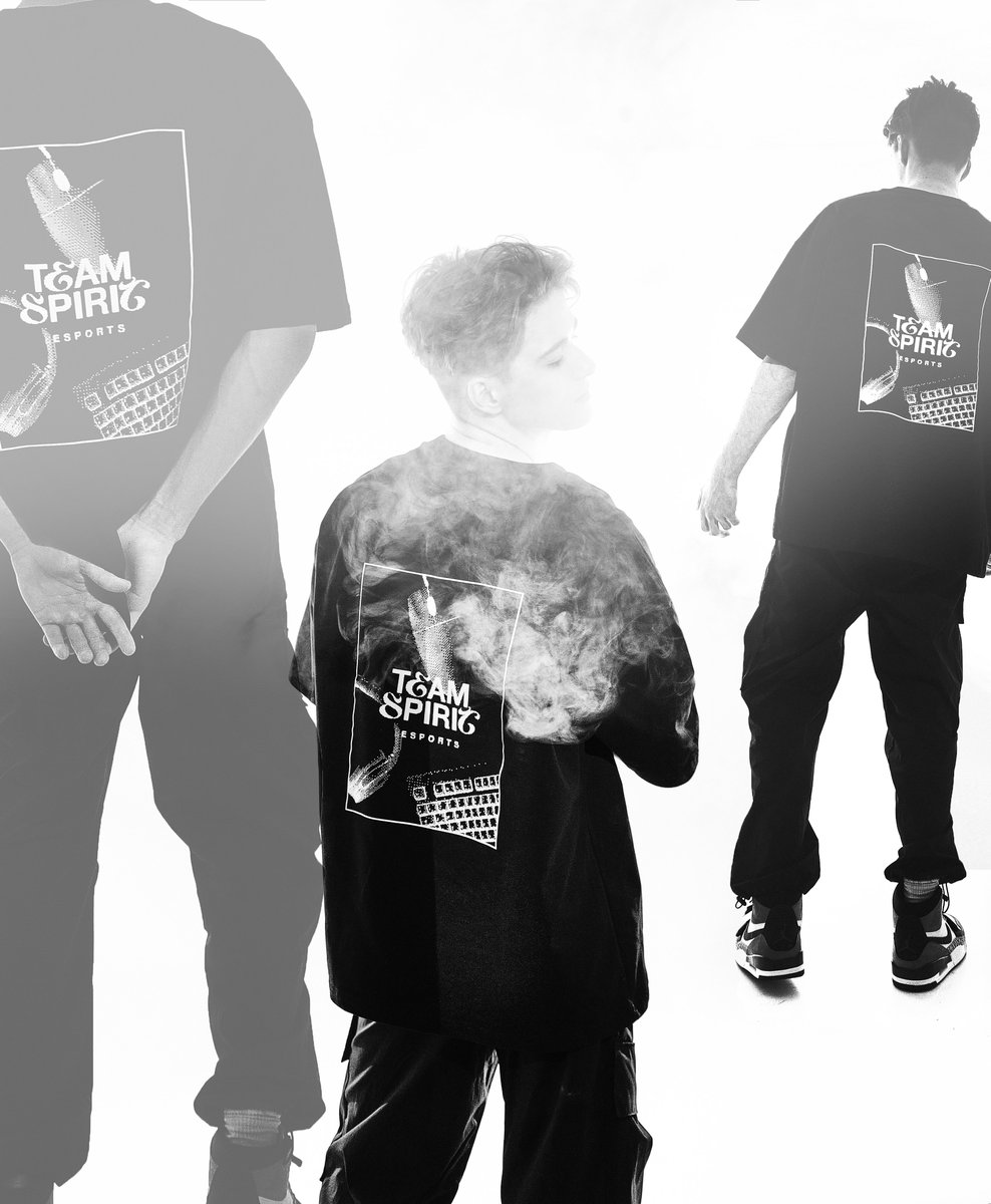 Our new limited-edition Black &amp; White merch drop 🔥
This collection includes black T-shirt and white hoodie!

They are already available in our store 
🛒 shop.teamspirit.gg/collection