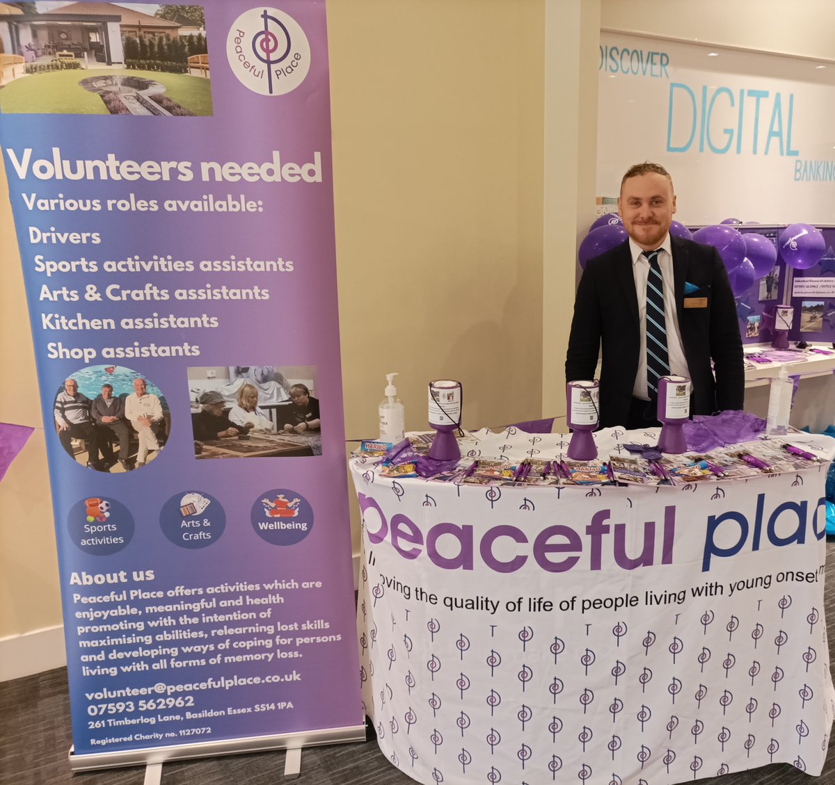 Peaceful Place (@peacefulplace96) on Twitter photo Barclays in Basildon are kindly supporting Peaceful Place today by promoting and helping to raise funds for our work. Pictured is Lawrence Bushell Customer Care Leader of Barclays who has been wonderful in making this event happen. Thank you!
<a href="/Barclays/">Barclays Bank</a> <a href="/BasildonCouncil/">Basildon Council</a> Barclays in Basildon are kindly supporting Peaceful Place today by promoting and helping to raise funds for our work. Pictured is Lawrence Bushell Customer Care Leader of Barclays who has been wonderful in making this event happen. Thank you!
<a href="/Barclays/">Barclays Bank</a> <a href="/BasildonCouncil/">Basildon Council</a>