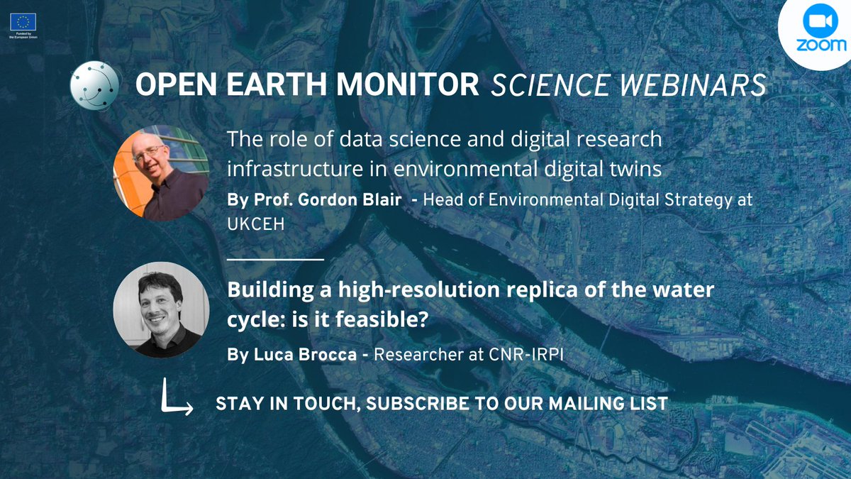 👨‍💻Join us next Thursday from 2-3 pm (CEST) for the 7th OEMC Science Webinar to learn more about #Environmental #DigitalTwins with Luca Brocca @Hydrology_IRPI and @GordonBlair5 @UK_CEH 

🔎mailchi.mp/86dc318c0092/j…

📲Join the Zoom webinar us02web.zoom.us/j/87134950867

#WaterCycle #Data