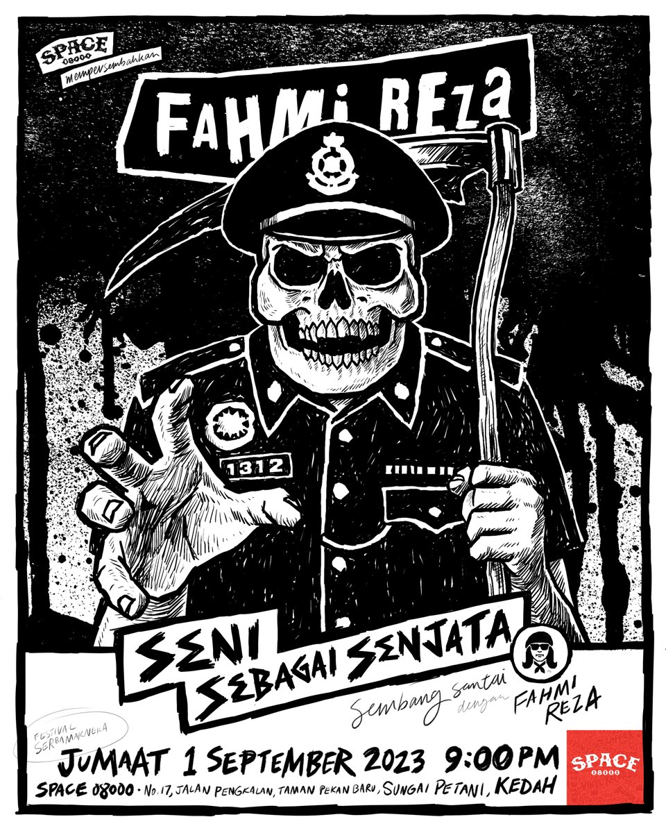kuasasiswa's tweet photo. Aku akan berkongsi tentang sejarah 20 tahun aku gunakan seni sebagai senjata untuk protes dan aktivisme, malam ni di Sungai Petani, Kedah dan LIVE di TikTok https://t.co/fgb6NfkXdY https://t.co/WqPs4yJlKO