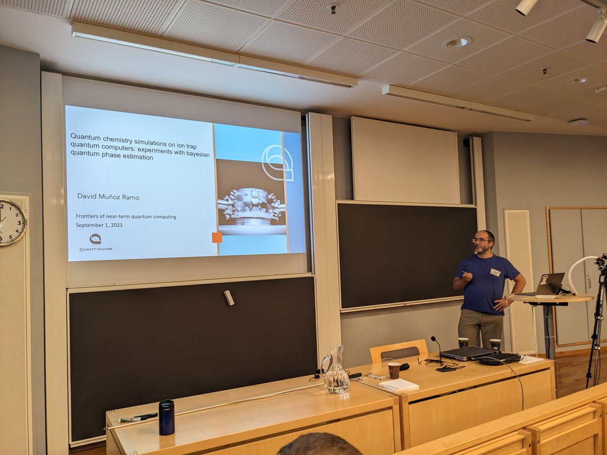 Werner Dobrautz (@dobrautz) on Twitter photo <a href="/Zetinzeton/">David Muñoz Ramo</a> from <a href="/QuantinuumQC/">Quantinuum</a> kicks off our last day of <a href="/FrontiersOfQC/">Frontiers of Quantum Computing</a> talking about their work on quantum chemistry calculations on ion trap quantum computers with Bayesian quantum phase estimation <a href="/Zetinzeton/">David Muñoz Ramo</a> from <a href="/QuantinuumQC/">Quantinuum</a> kicks off our last day of <a href="/FrontiersOfQC/">Frontiers of Quantum Computing</a> talking about their work on quantum chemistry calculations on ion trap quantum computers with Bayesian quantum phase estimation