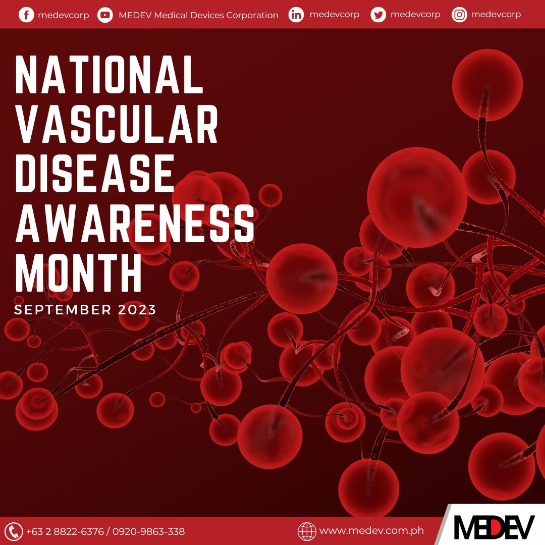 MEDEVCORP's tweet photo. During National Vascular Disease Awareness Month, we come together to shed light on the importance of vascular health. Together, let's promote early detection, encourage healthy lifestyle choices, and support those affected by vascular conditions.❤️ #VascularHealth https://t.co/NbKFetellJ