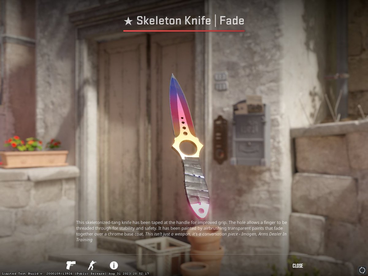 jordannn's tweet photo. why is my skeleton fade silver at the top?
handle is faded?? (looks insane tbh)

send help
#CS2 https://t.co/Qw80Wkc8Hv