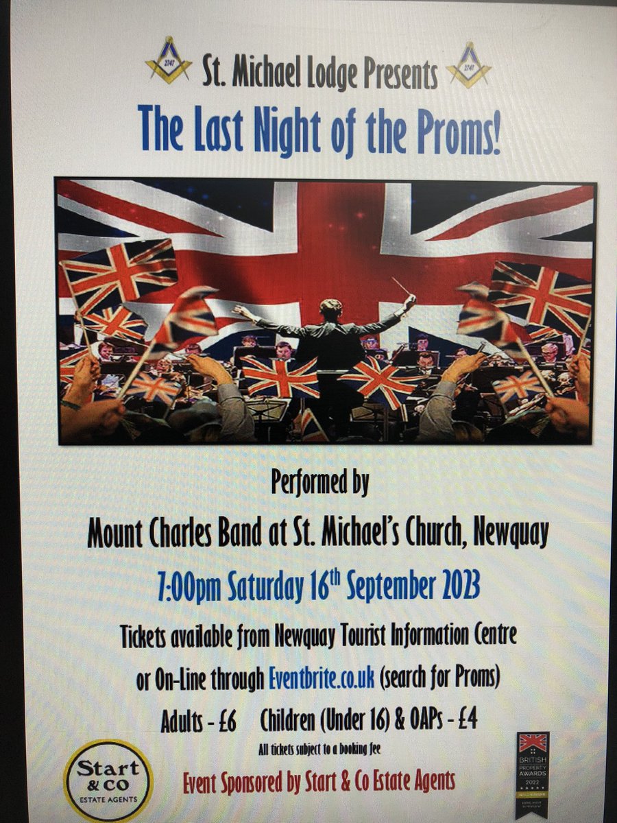 It's back! Hope to see you there! Tickets from Tourist Information Centre <a href="/Tourism_Newquay/">Visit Newquay</a> Marcus Hill <a href="/Love_Newquay/">Love Newquay</a> <a href="/radionewquay/">Radio Newquay</a> <a href="/CornwallMason/">Provincial Grand Lodge of Cornwall</a> <a href="/NewquayFishFest/">Newquay Fishfest</a> <a href="/BIDNewquay/">Newquay BID</a> <a href="/stmichael2747/">StMichaelLodge2747</a> <a href="/BBCCornwall/">BBC Cornwall</a>