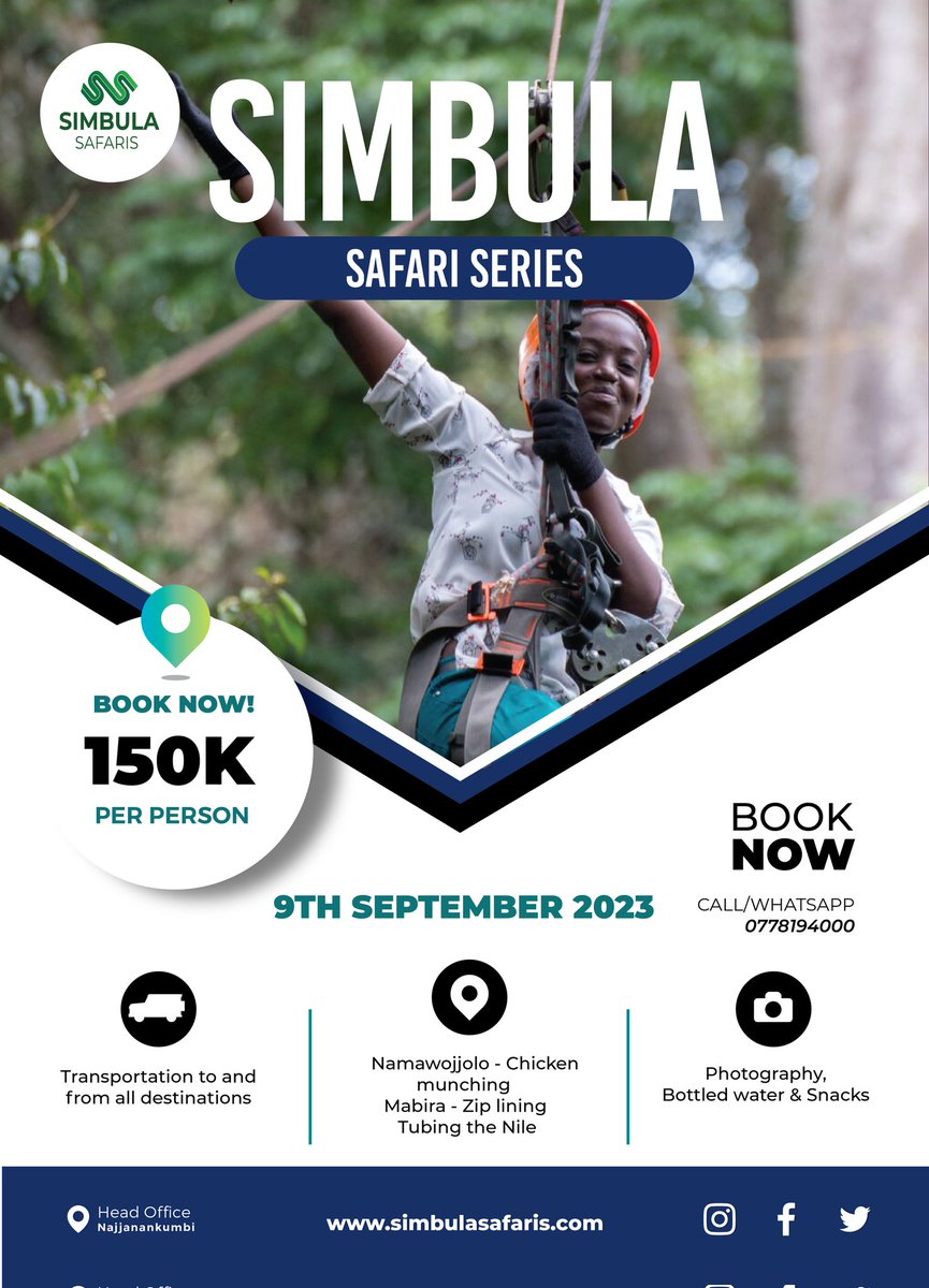 Simbula Safaris Series! 
Bespoke tours just 🔥.  You can't afford to miss!