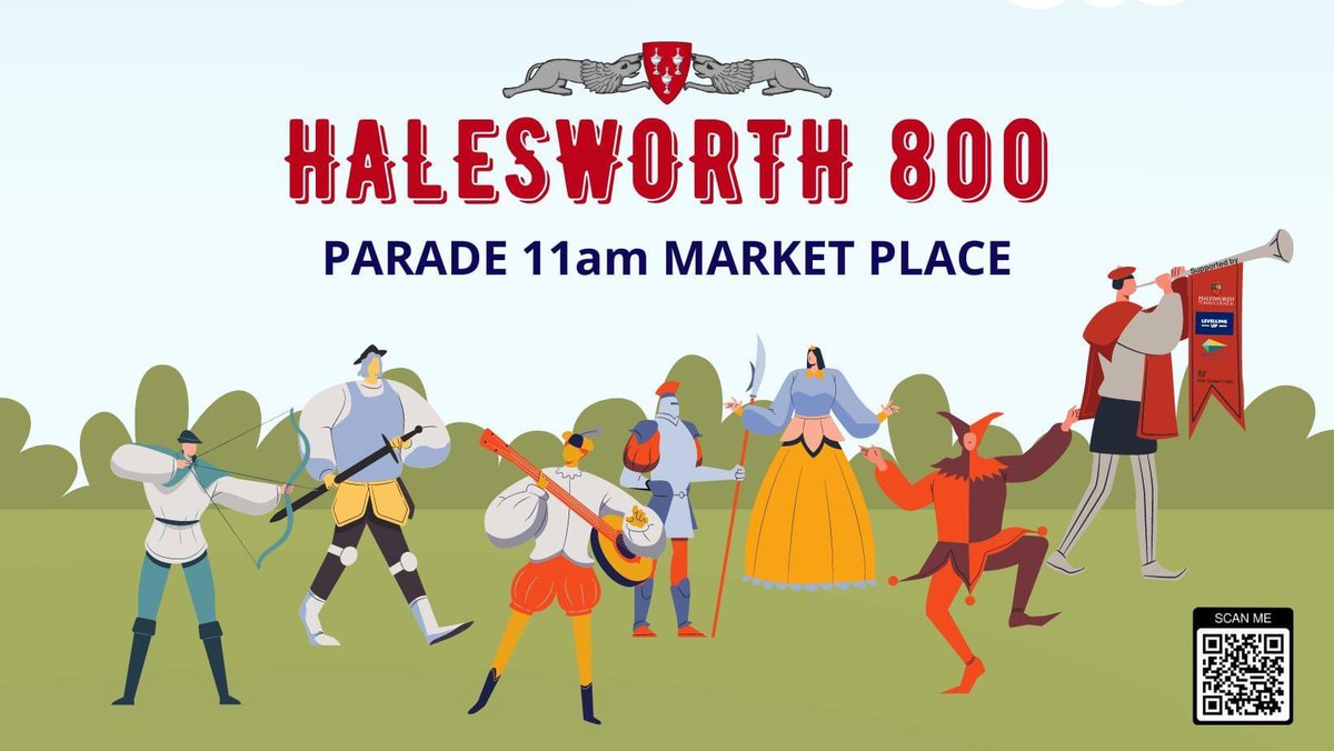 Come and join the Parade, part of the #Halesworth 800 event. Dress up in your best Medieval and fairy-tale costumes. Carry a flag, make a shield, bring an instrument as we parade from the Market Place to the Town Park.