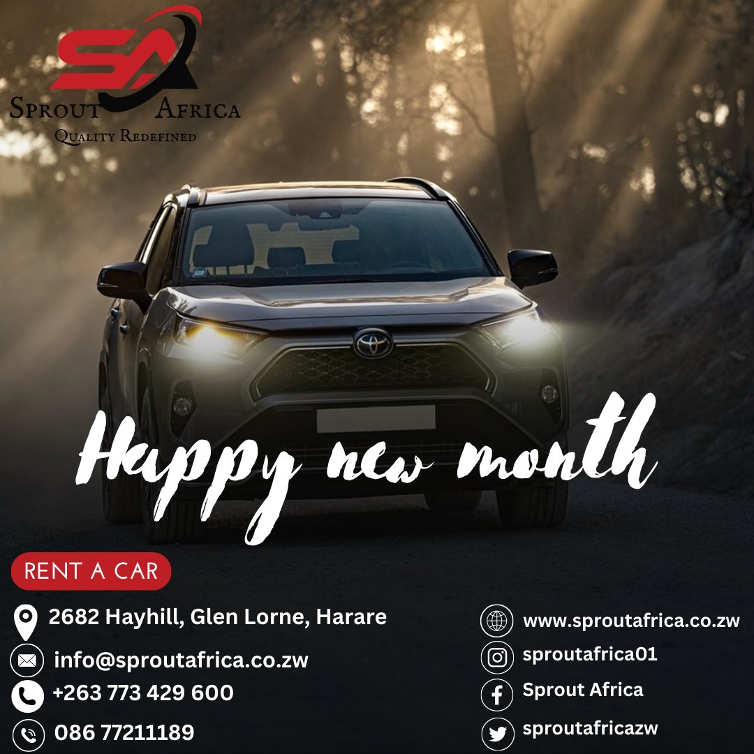 Let's make this month one to remember with Sprout Africa! Don't wait another minute, book now and experience the freedom of the open road this September.
#NewMonthVibes #SproutAfricaAdventures #QualityRedefined #TravelGoals #CarRentalSolutions #VehicleHireExperts #BookNow