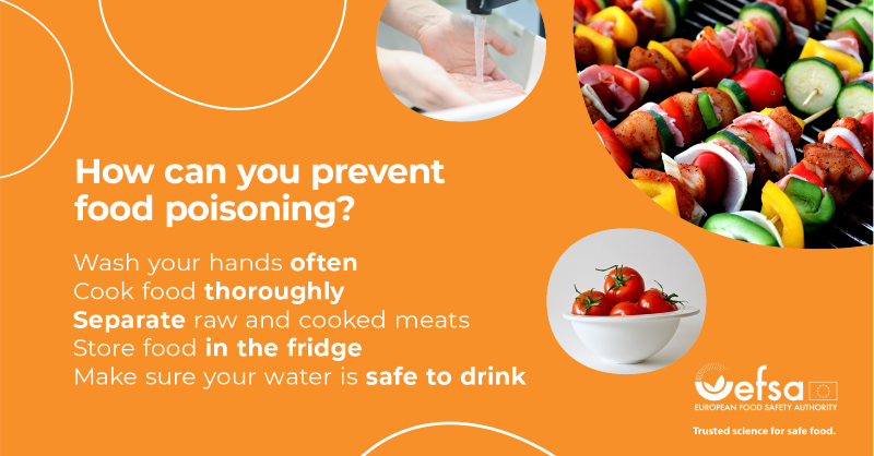 EFSA_EU's tweet photo. Lunch wrap causing off-key stomach rumbles?
Perhaps food poisoning!

Many cases are mild &amp; preventable. Beware of pathogens like Salmonella or Listeria 🍗🥛, posing risks for the elderly, pregnant women, newborns &amp; babies.

Follow food hygiene tips &amp; stay safe!
#EUChooseSafeFood