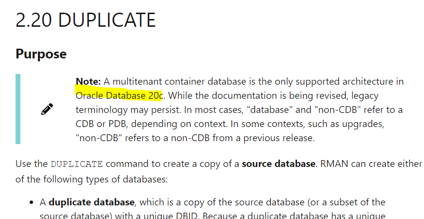 fdernoncourt's tweet photo. From the #DB19c official documentation at https://t.co/Hl19Aj8qhn, "Oracle 20c" is mentioned!
#DBA https://t.co/LFpugcn9Of