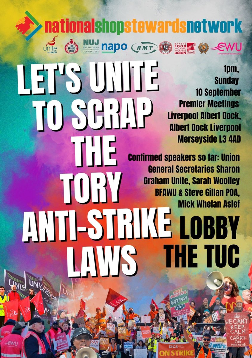 NSSN_AntiCuts's tweet photo. #NSSN stands in #solidarity with the @ASLEFunion #railstrike - Euston picket #SupportRailWorkers
#SaveTicketOffices
#ASLEF General Secretary @MickWhelanASLEF will be speaking at #NSSN #RightToStrike rally before TUC Congress in #Liverpool 10th September https://t.co/n2zGi1jv0W