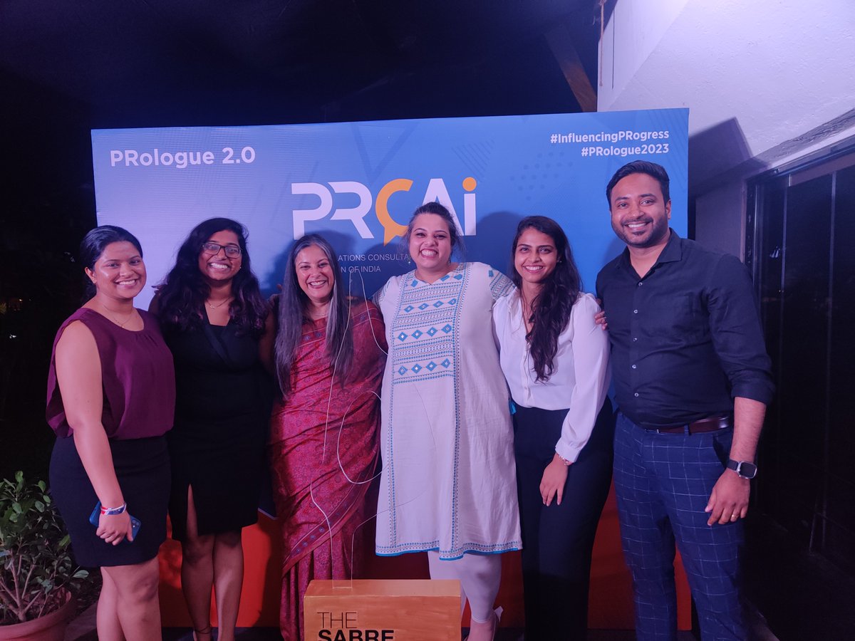 TPRIndia's tweet photo. PRactitioners at the #SABRESA Awards yesterday!
A memorable evening at #PRologue2023 by @PRCAInda with an excellent lineup of speakers.
#WhereItMatters #InfluencingPRogress #AwardNight https://t.co/ty9xQMoj1q