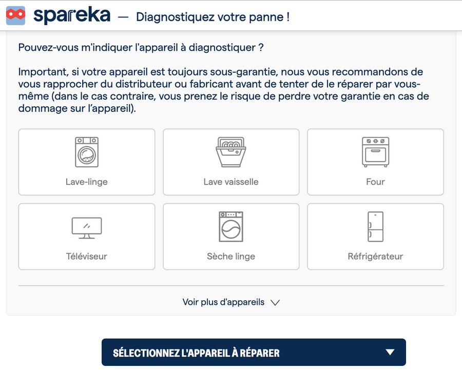 ademe's tweet photo. Diagnostiquer en quelques minutes l’origine de la panne de son appareil, c’est possible ! 
➡️ Grâce au chatbot élaboré par @spareka apprenez à réparer vous-même vos appareils. 
À découvrir ici 👉https://t.co/XGkuy4pR1S https://t.co/f0PsVxRXf2