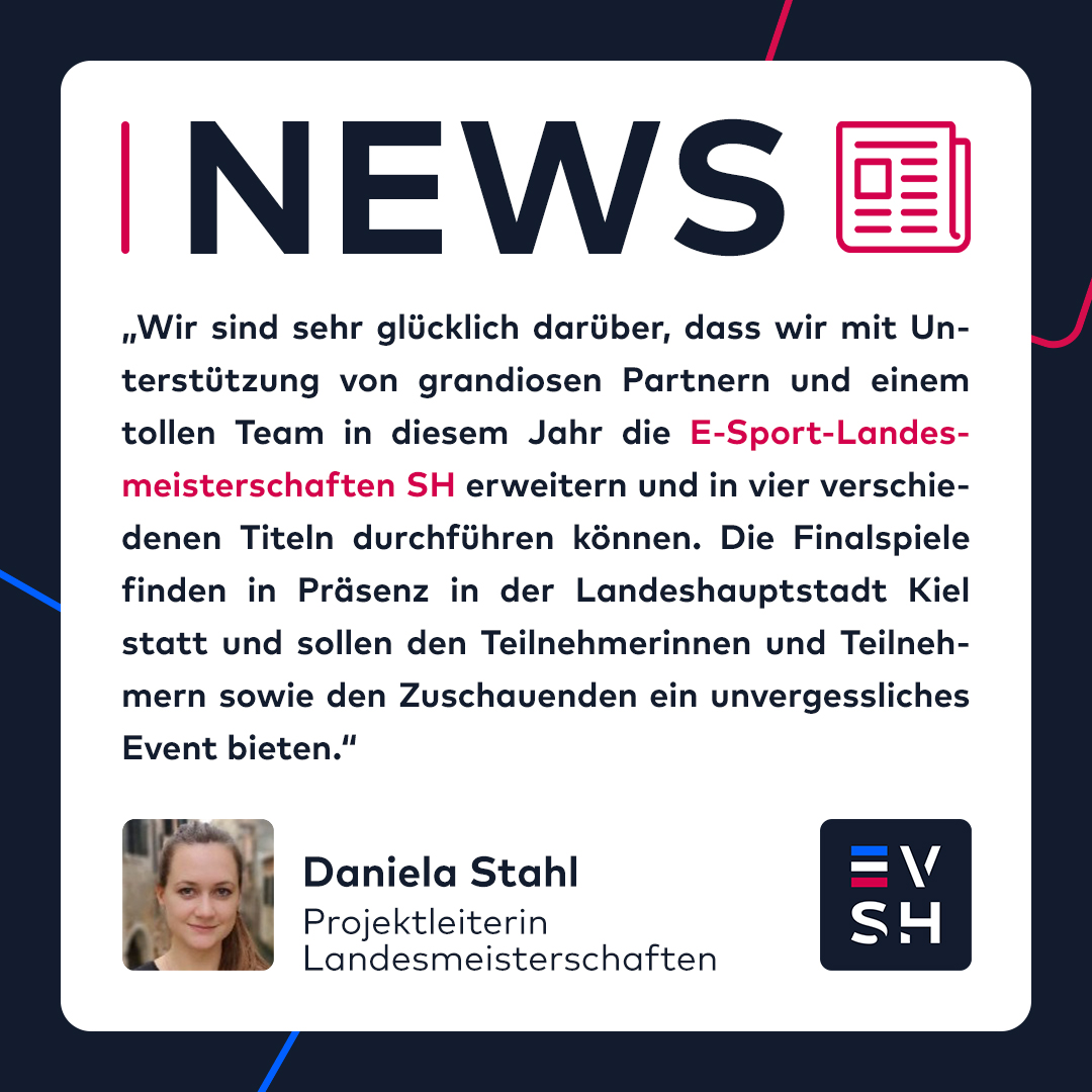 Die offiziellen #ESport-Landesmeisterschaften SH starten wieder 🏅 
Mit Unterstützung von <a href="/LEsportZ_SH/">LEZ.SH Landeszentrum für eSport & Digitalisierung</a>, <a href="/SparkassenSH/">Sparkassen- und Giroverband für Schleswig-Holstein</a> und <a href="/Land_SH/">Schleswig-Holstein</a> küren wir 2023 die besten Spielenden aus SH in den Titeln „EA Sports FC“, „League of Legends“, „Super Smash Bros. Ultimate“ &amp; „Rocket League“! (1/x)