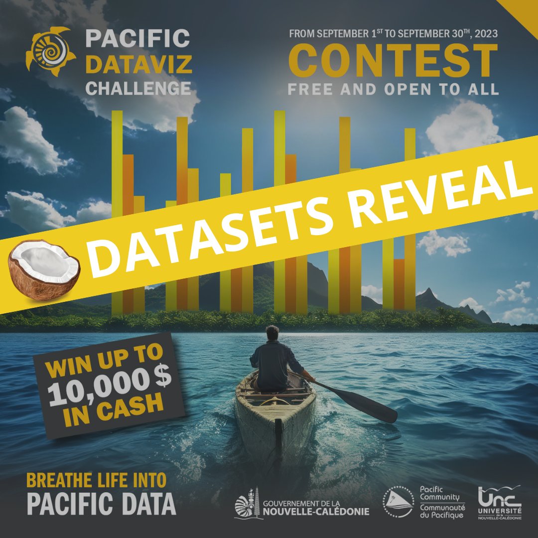 🌏📊 #PacificDatavizChallenge 
No challenge without datasets… So, let's discover below the datasets that will allow you to create your dataviz following this link : dataviz.pacificdata.org
#dataviz <a href="/GouvNC/">GouvernementNC</a> <a href="/spc_cps/">Pacific Community</a> <a href="/SprepChannel/">SPREP</a>  @Opendatasoft <a href="/unc_nc/">Université de la Nouvelle-Calédonie</a> <a href="/pacificdatahub/">Pacific Data Hub</a> <a href="/datagouvnc/">data.gouv.nc</a>