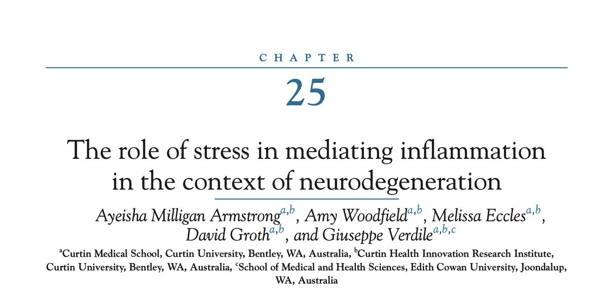 Interested in the role of stress on neuroinflammation? A group effort to get this one across the line and you can check it out in Stress: Immunology and Inflammation Handbook of Stress Series Volume 5 - Edited by George Fink

#stress #inflammation #neurodegeneration
