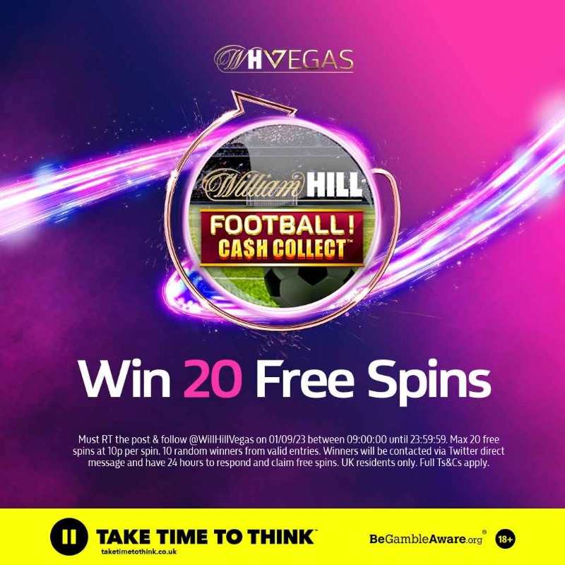 WillHillVegas's tweet photo. Here's your chance to win 20 Free Spins to play on William Hill Football Cash Collect™ ⚽

To enter:

👍 Follow @WillHillVegas
🔁 Retweet this post before midnight on 1st September. 

18+ | Ts &amp; Cs apply 👇