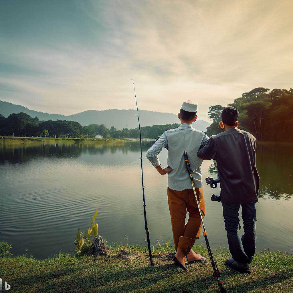 RajaCuti's tweet image. Yg kaki mancing mesti seronok woo bila balik tk tangan kosong, kan?

 #Ai #imagecreator #memancing #fishing #tasik #lake #ikan #view #hobi #malaysia