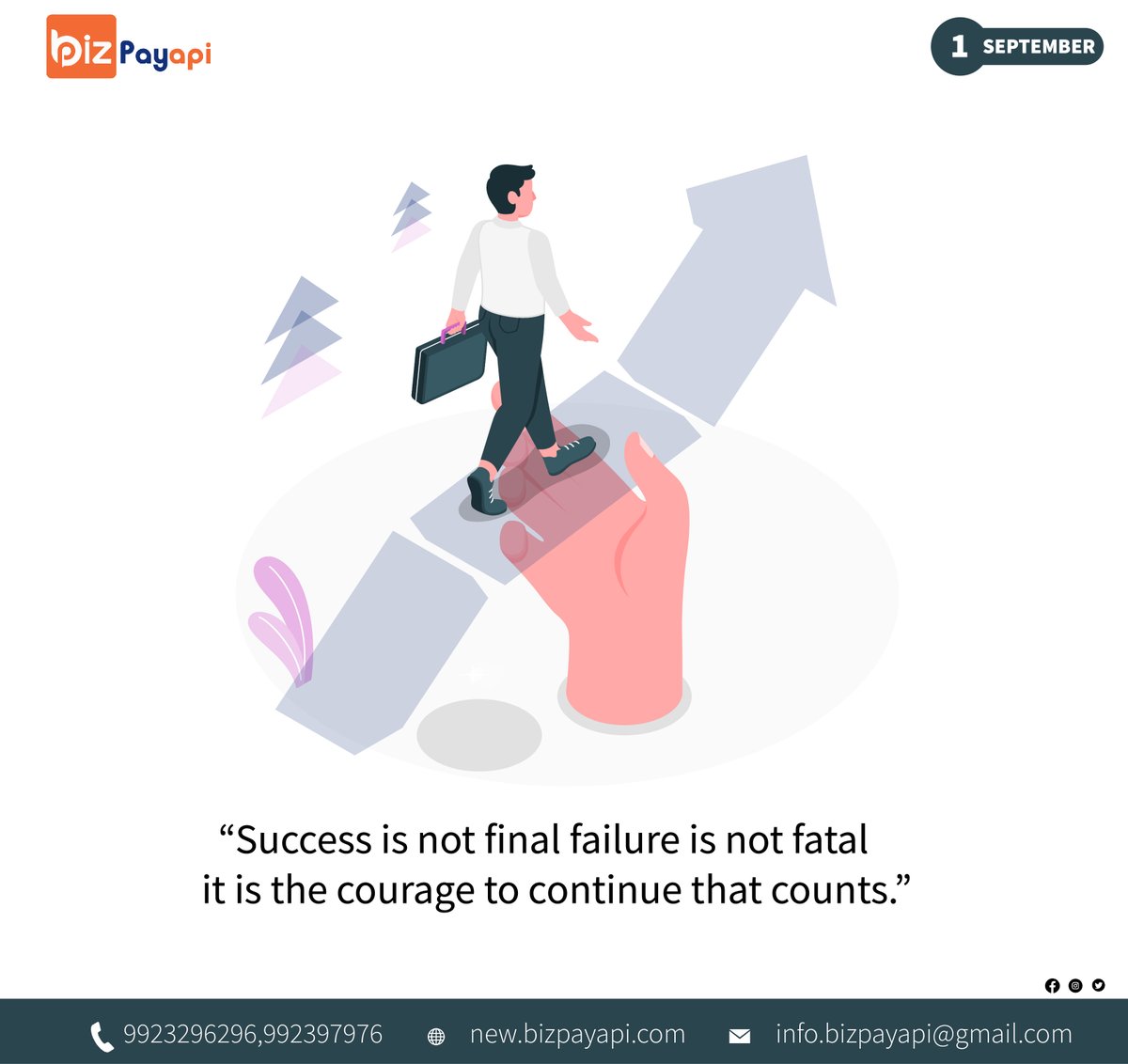 BizpayApi's tweet image. “Success is not final failure is not fatal it is the courage to continue that counts.”

#quotes