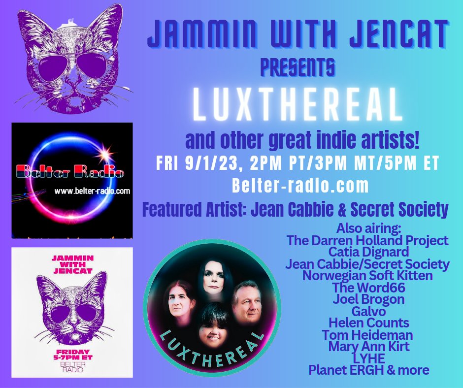 🙀FRIDAY🙀 LUXTHEREAL on JAMMIN W/ JENCAT USA: FRI 9/1 2PM PT/5PM ET Belter-Radio.com #retweet @luxthereal1 @rttanks @BelterRadio @DJencat @imusicbuzz @TraceMess_469 @thgc_rts @sweetleefmusic @BlazedRTs @MusicBuzz14 @TWITCHPR0M0 #internetradio #rockradio #indiemusic