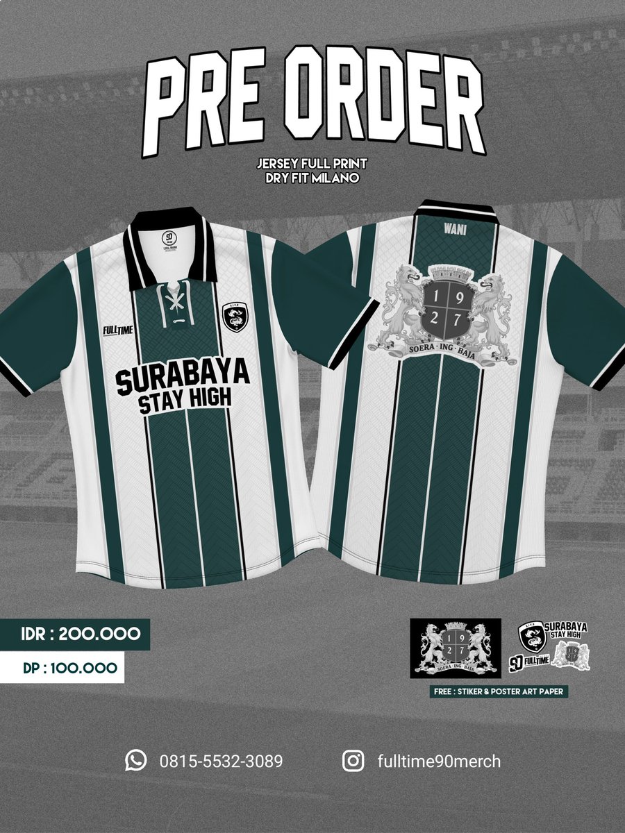 fulltime90merch's tweet photo. PRE ORDER NOW‼️
CLOSE 10 SEPTEMBER 2023

INFO PRDER :
WA : 081555323089
IG : fulltime90merch
#persebaya #bonek #sivb #jerseypersebaya https://t.co/qxdYQQm2tn