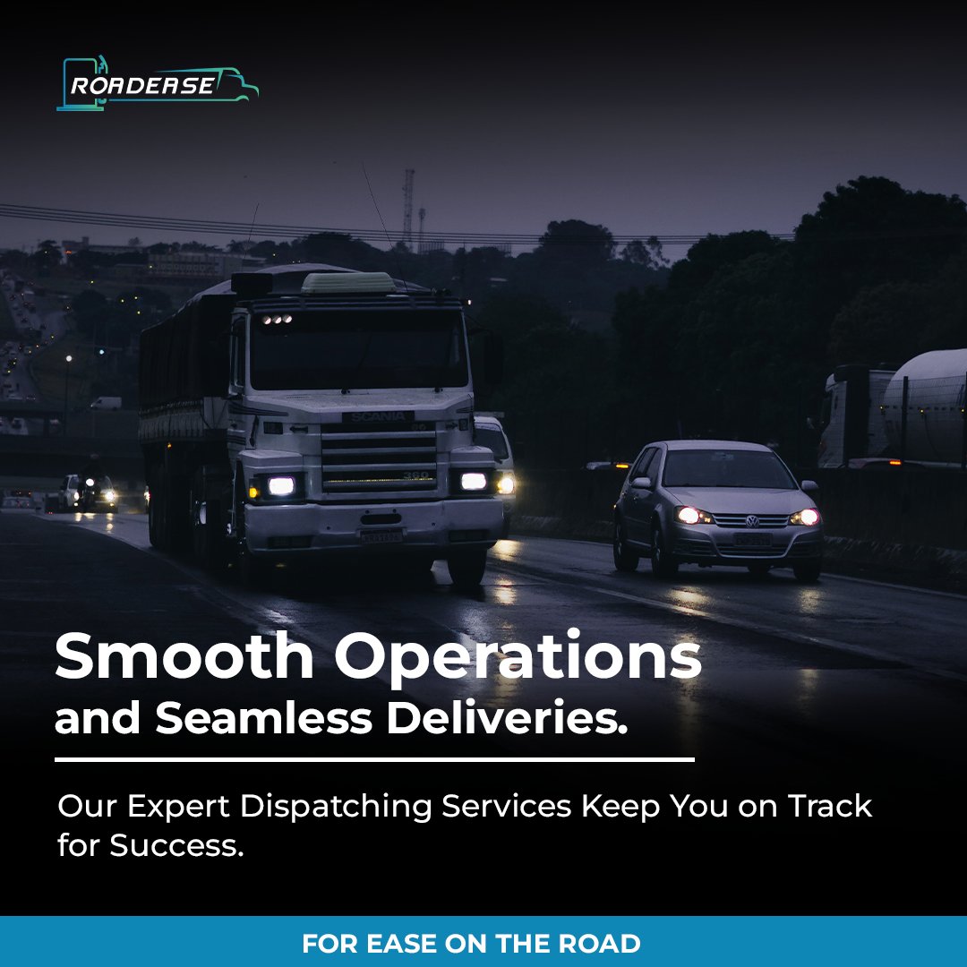 From Dispatch to Delivery, RoadEase Ensures Every Mile is a Smooth One! 🚚✨ 

#RoadEase #SmoothDeliveries #DispatchingSimplified #RoadEaseAdvantage #TravelSimplified #FinancialFreedom #CoveredAndSecure #SeamlessTransportation #ElevateYourBusiness #AccelerateSuccess