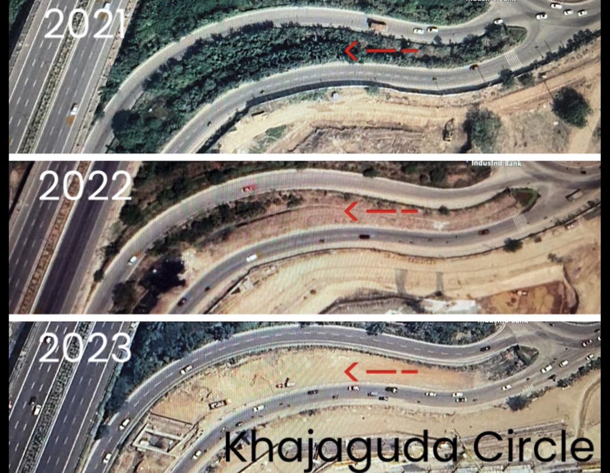 vata_foundation's tweet photo. The green clean up of Khajaguda Circle. These are the before after pics you wont be shown. #hyderabadcycletrack #solarcycletrack #Treecity #Hyderabad @HMDA_Gov https://t.co/HQTdxn6Ahc