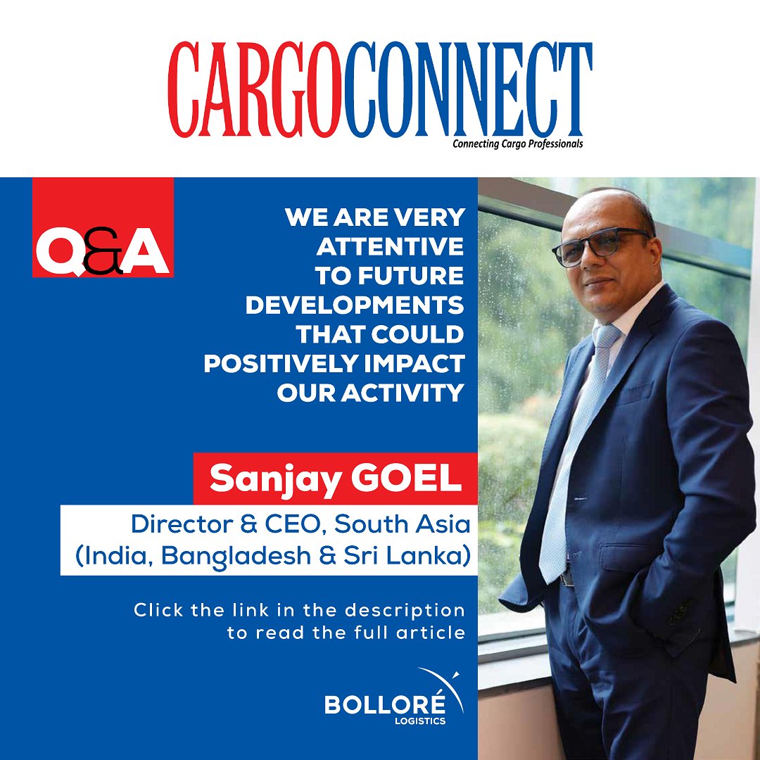 Exciting news! Our interview with Sanjay Goel CEO, #SouthAsia, is now featured on #CargoConnect. Dive into industry insights, sustainability practices, innovation highlights, and future visions.

Read here: bollore-logistics.com/app/assets-bol…

#BolloreLogistics #LogisticsLeadership