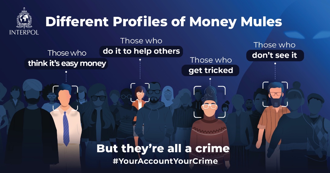 "Surely no one I know could ever be a money mule...?"

It happens more often than you think, and not all money mules realize they're doing it.

#YourAccountYourCrime
Supported by 🇯🇵