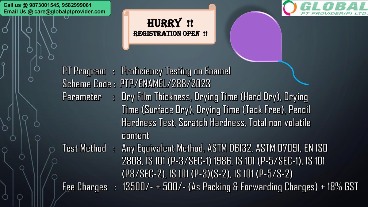 pt_limited's tweet image. #globalptprovider #proficiencytesting #ptprograms #proficiencytestingonenamel #schemecode #parameters #dryfilmthickness #pencilhardnesstest #scratchhardness #testmethod #hurryup #registrationisopen