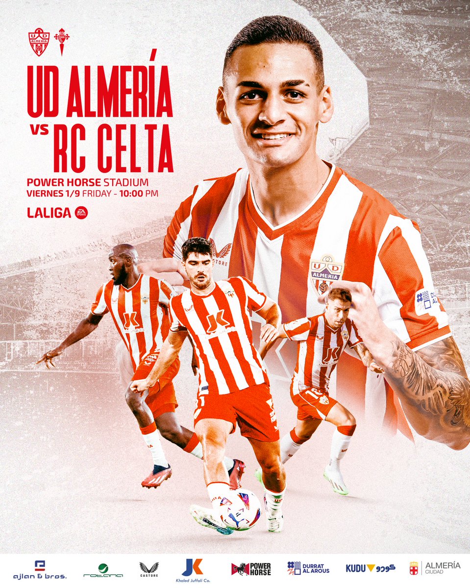 𝐌𝐚𝐭𝐜𝐡𝐝𝐚𝐲      

🤜 ¡VAMOS ALMERÍA!  

🆚 <a href="/RCCelta/">Celta</a> 
⌚️ 22:00 h.    
📍 Power Horse Stadium    
📺 <a href="/movistar_es/">Movistar España</a> | <a href="/Gol/">GOL</a> 
📻 #UDARadio.       

#AlmeríaCelta | #VamosAlmería